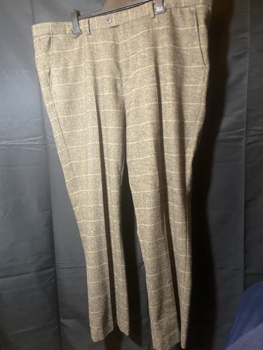 Brown tweed style trousers - brown,
