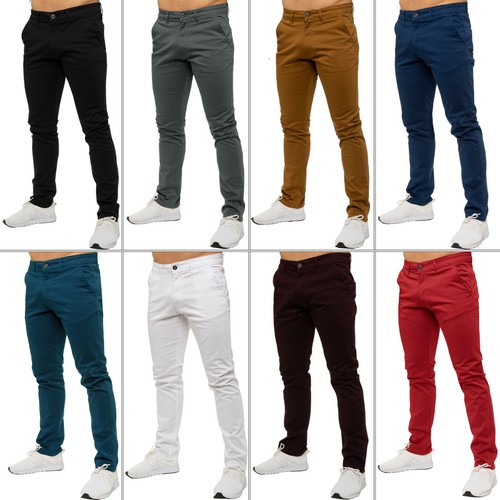 Enzo mens chino trousers slim - enzo,